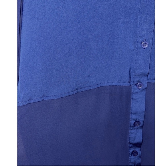 Free People royal blue sheer tunic/blouse - Picture 10 of 11